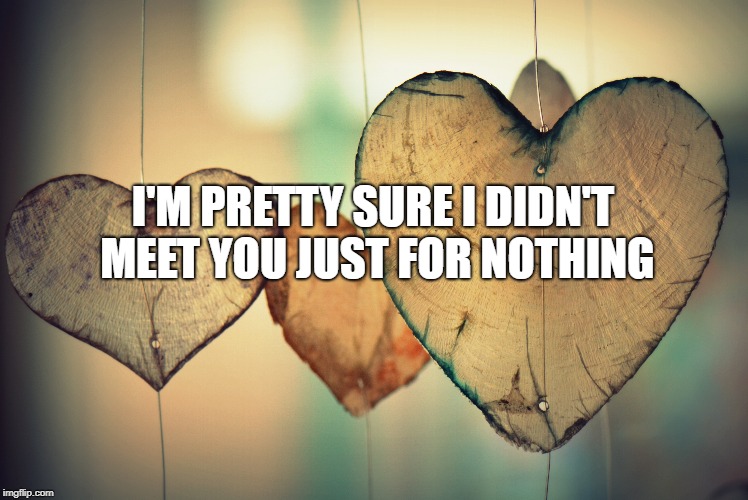 I'M PRETTY SURE I DIDN'T MEET YOU JUST FOR NOTHING | made w/ Imgflip meme maker