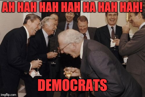 Laughing Men In Suits Meme | AH HAH HAH HAH HA HAH HAH! DEMOCRATS | image tagged in memes,laughing men in suits | made w/ Imgflip meme maker