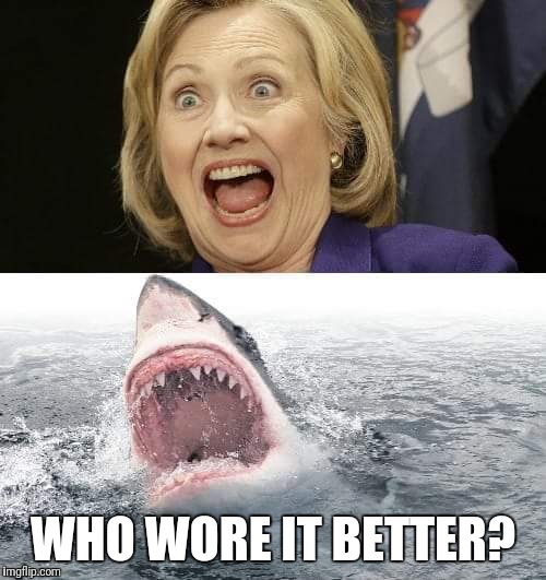 Who wore it better? | WHO WORE IT BETTER? | image tagged in funny hillary,bad teeth,who wore it better | made w/ Imgflip meme maker