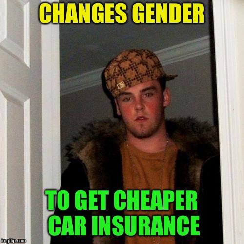 Gets doctor's note, saves $1100. | CHANGES GENDER; TO GET CHEAPER CAR INSURANCE | image tagged in memes,scumbag steve,insurance,gender,funny | made w/ Imgflip meme maker