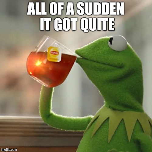 But That's None Of My Business Meme | ALL OF A SUDDEN IT GOT QUITE | image tagged in memes,but thats none of my business,kermit the frog | made w/ Imgflip meme maker