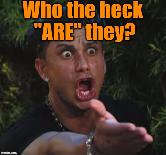 for crying out loud | Who the heck "ARE" they? | image tagged in for crying out loud | made w/ Imgflip meme maker