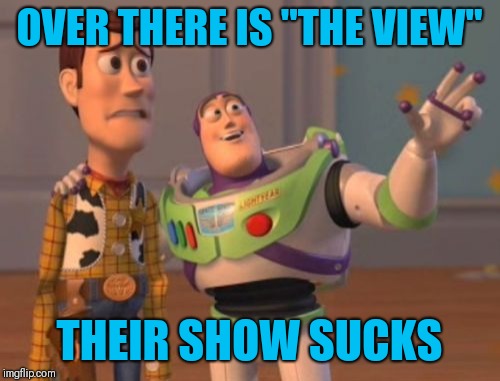 X, X Everywhere Meme | OVER THERE IS "THE VIEW"; THEIR SHOW SUCKS | image tagged in memes,x x everywhere | made w/ Imgflip meme maker