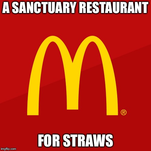 McDonald's | A SANCTUARY RESTAURANT; FOR STRAWS | image tagged in mcdonald's | made w/ Imgflip meme maker