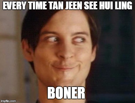 Spiderman Peter Parker | EVERY TIME TAN JEEN SEE HUI LING; BONER | image tagged in memes,spiderman peter parker | made w/ Imgflip meme maker