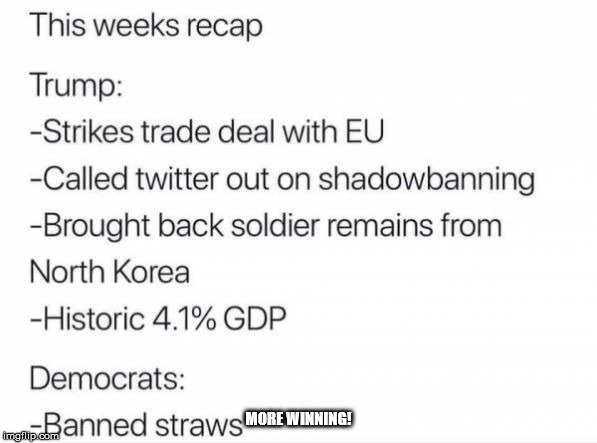 MORE WINNING! | image tagged in trump | made w/ Imgflip meme maker