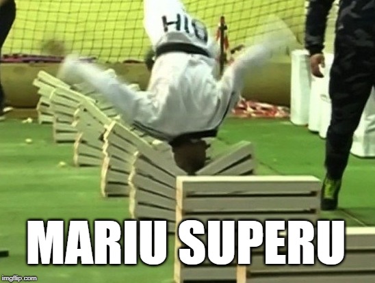 Korean Super Mario | MARIU SUPERU | image tagged in memes,super mario,taekwondo,martial arts,skills,bricks | made w/ Imgflip meme maker