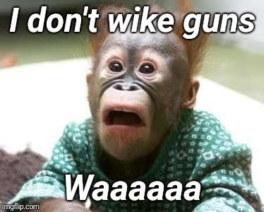 I don't wike guns Waaaaaa | made w/ Imgflip meme maker