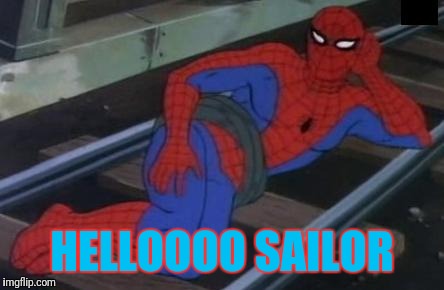 Sexy Railroad Spiderman Meme | HELLOOOO SAILOR | image tagged in memes,sexy railroad spiderman,spiderman | made w/ Imgflip meme maker