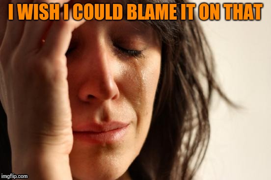 First World Problems Meme | I WISH I COULD BLAME IT ON THAT | image tagged in memes,first world problems | made w/ Imgflip meme maker