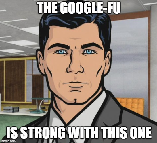 Archer Meme | THE GOOGLE-FU; IS STRONG WITH THIS ONE | image tagged in memes,archer | made w/ Imgflip meme maker