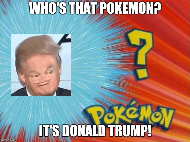 If only he was a Pokemon | WHO'S THAT POKEMON? IT'S DONALD TRUMP! | image tagged in who is that pokemon -blank-,donald trump | made w/ Imgflip meme maker
