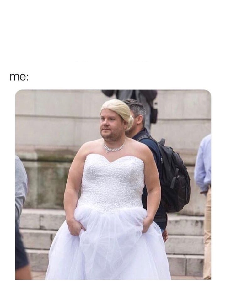 james corden bride dress Blank Meme Template