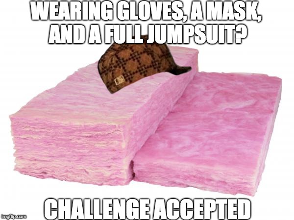 WEARING GLOVES, A MASK, AND A FULL JUMPSUIT? CHALLENGE ACCEPTED | image tagged in scumbag,insulation,carbon fiber | made w/ Imgflip meme maker
