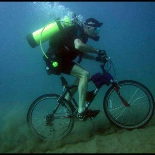Scuba Diving Bicycle Blank Meme Template