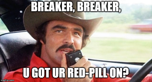 BREAKER, BREAKER, U GOT UR RED-PILL ON? | made w/ Imgflip meme maker