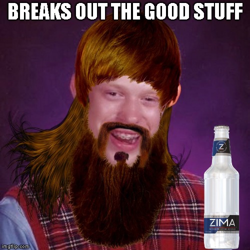 Bad Luck Brian Bieber Mullet | BREAKS OUT THE GOOD STUFF | image tagged in bad luck brian bieber mullet | made w/ Imgflip meme maker
