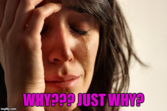 First World Problems Meme | WHY??? JUST WHY? | image tagged in memes,first world problems | made w/ Imgflip meme maker