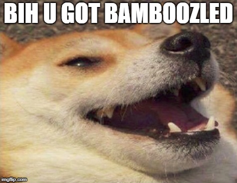 forumer img | BIH U GOT BAMBOOZLED | image tagged in usethisonforumswhenyoubamboozlesomeone | made w/ Imgflip meme maker