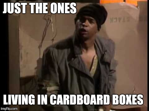 JUST THE ONES LIVING IN CARDBOARD BOXES | made w/ Imgflip meme maker