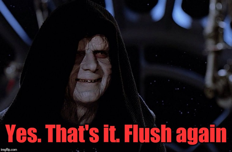 Darth Sidius | Yes. That's it. Flush again | image tagged in darth sidius | made w/ Imgflip meme maker