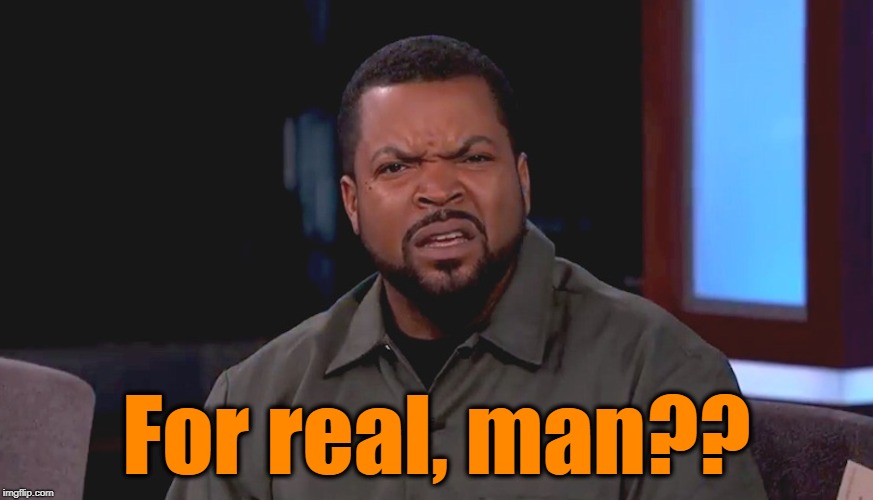 Really? Ice Cube | For real, man?? | image tagged in really ice cube | made w/ Imgflip meme maker