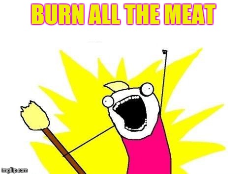 X All The Y Meme | BURN ALL THE MEAT | image tagged in memes,x all the y | made w/ Imgflip meme maker