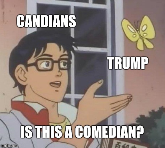 American politic from a canadian | CANDIANS; TRUMP; IS THIS A COMEDIAN? | image tagged in memes,is this a pigeon,donald trump,trump,canada | made w/ Imgflip meme maker