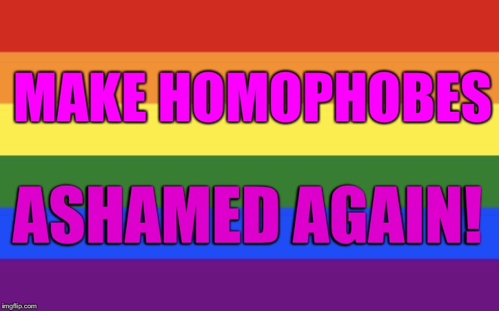 MAKE HOMOPHOBES; ASHAMED AGAIN! | image tagged in rainbow | made w/ Imgflip meme maker