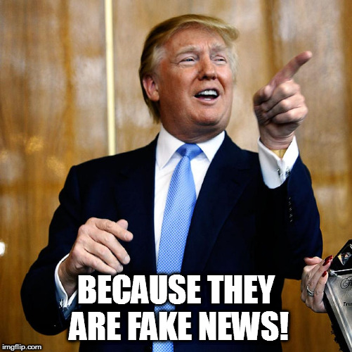 Donal Trump Birthday | BECAUSE THEY ARE FAKE NEWS! | image tagged in donal trump birthday | made w/ Imgflip meme maker