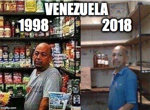 They're embracing the "Communist Diet" | VENEZUELA; 1998                    2018 | image tagged in venezuela,communism,socialism,food,democratic socialism | made w/ Imgflip meme maker