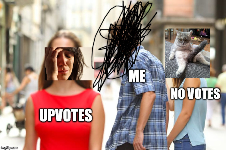 Did i do this right? | ME; NO VOTES; UPVOTES | image tagged in memes,distracted boyfriend,upvote,funny memes,downvote,vote | made w/ Imgflip meme maker