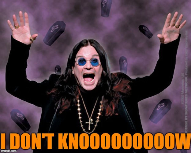 OZZY | I DON'T KNOOOOOOOOOW | image tagged in ozzy | made w/ Imgflip meme maker