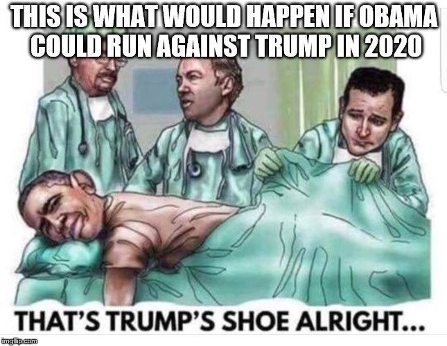If Obama could run against Trump | THIS IS WHAT WOULD HAPPEN IF OBAMA COULD RUN AGAINST TRUMP IN 2020 | image tagged in obama,donald trump,political meme,funny memes | made w/ Imgflip meme maker