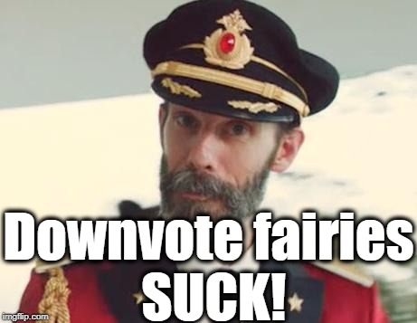 Captain Obvious | Downvote fairies SUCK! | image tagged in captain obvious | made w/ Imgflip meme maker