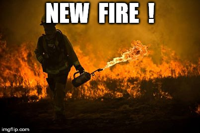 NEW  FIRE  ! | image tagged in wildland firefighter | made w/ Imgflip meme maker