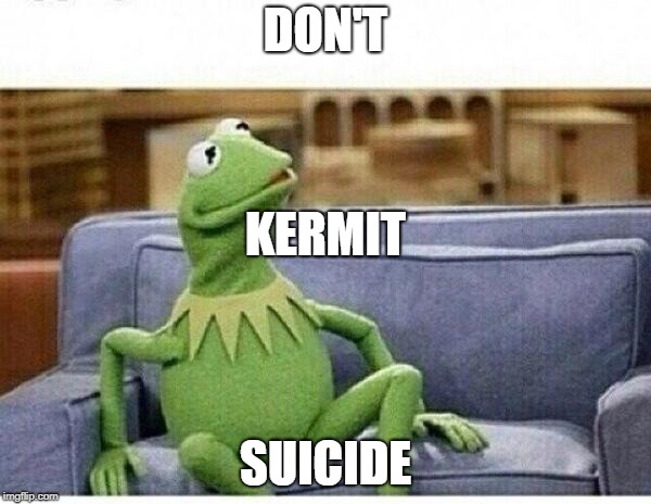KERMIT | DON'T; KERMIT; SUICIDE | image tagged in kermit | made w/ Imgflip meme maker