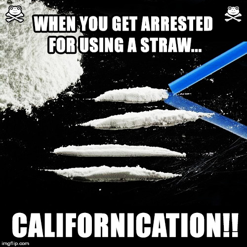 When You Get Arrested For Using A Straw...Californication!! | image tagged in californication,cocaine,plastic straws,straw,political meme | made w/ Imgflip meme maker