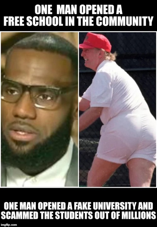 image tagged in lebron james,donald trump | made w/ Imgflip meme maker