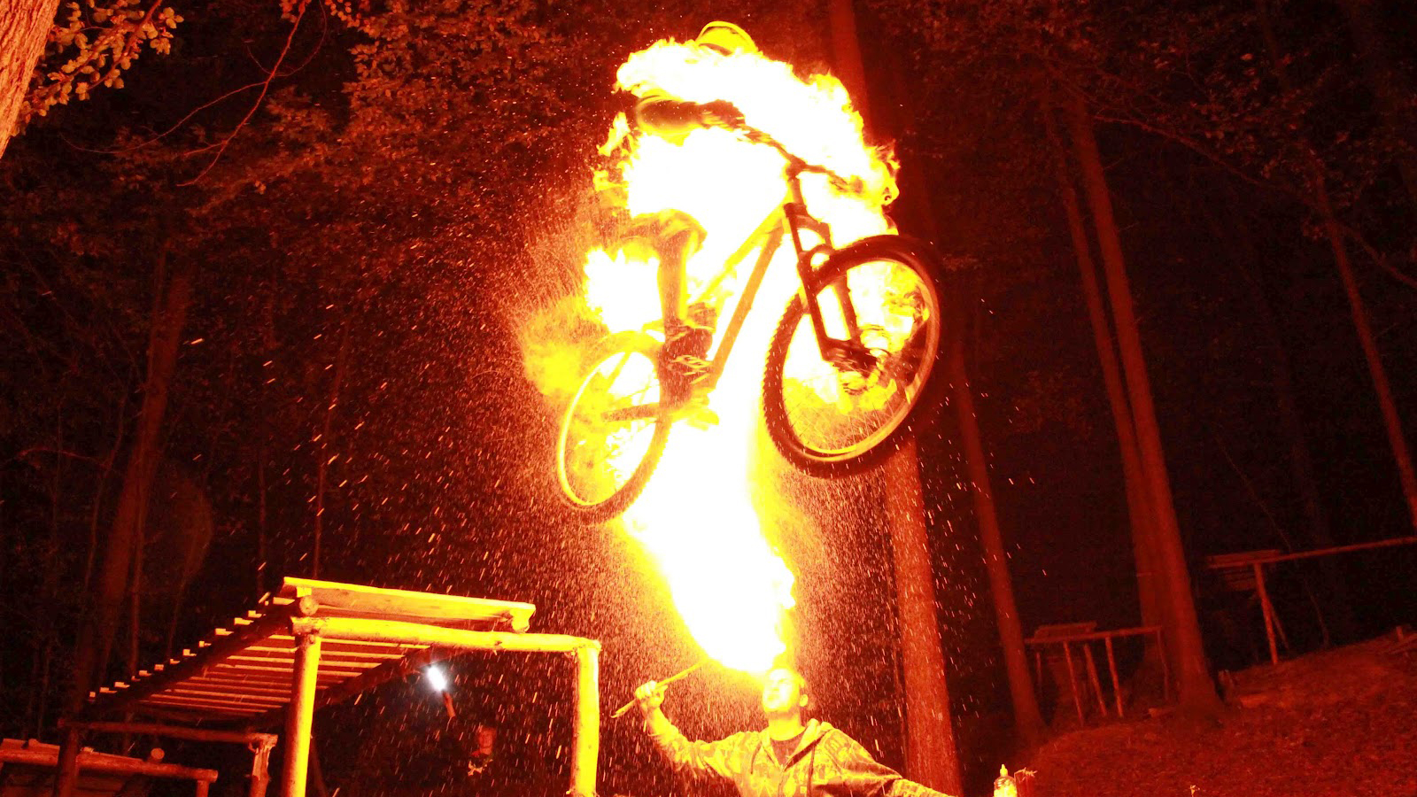 Bike on Fire Blank Meme Template