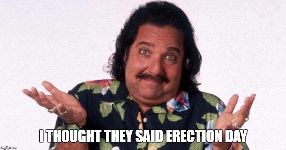 Erection Day | I THOUGHT THEY SAID ERECTION DAY | image tagged in ron jeremy,election,erection | made w/ Imgflip meme maker