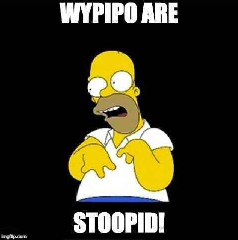 Homer Simpson Retarded | WYPIPO ARE; STOOPID! | image tagged in homer simpson retarded | made w/ Imgflip meme maker