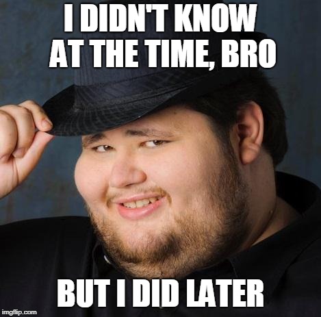 Fedora-guy | I DIDN'T KNOW AT THE TIME, BRO; BUT I DID LATER | image tagged in fedora-guy | made w/ Imgflip meme maker
