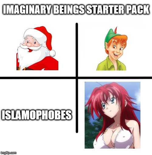 The imaginary monsters hiding in far too many closets | IMAGINARY BEINGS STARTER PACK; ISLAMOPHOBES | image tagged in memes,islamophobes,imaginary,beings | made w/ Imgflip meme maker