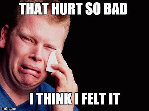 Ouch | THAT HURT SO BAD I THINK I FELT IT | image tagged in ouch | made w/ Imgflip meme maker
