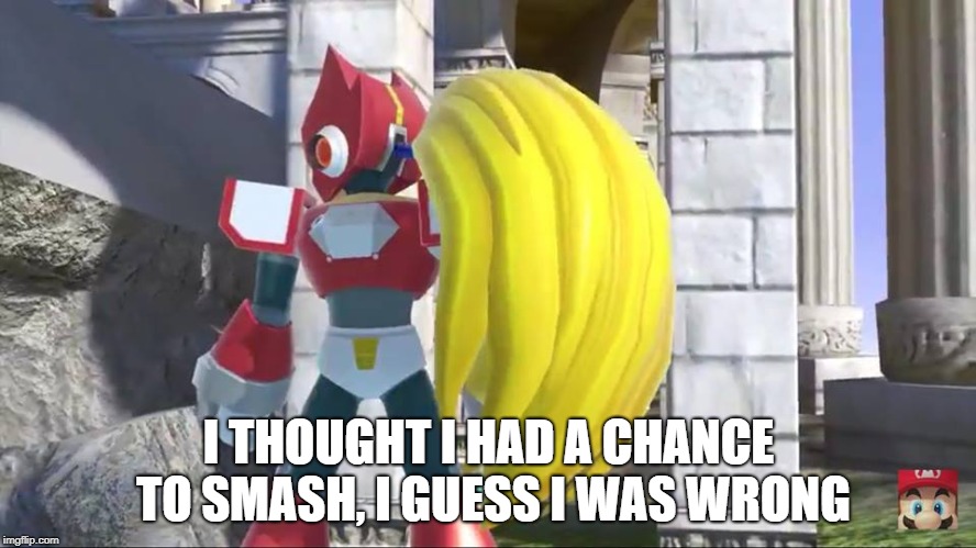 #JusticeforZero | I THOUGHT I HAD A CHANCE TO SMASH, I GUESS I WAS WRONG | image tagged in super smash bros,megaman | made w/ Imgflip meme maker