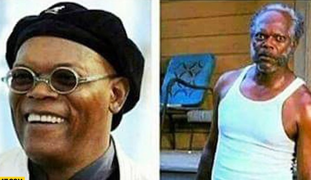 Samuel L Jackson before and after Blank Meme Template