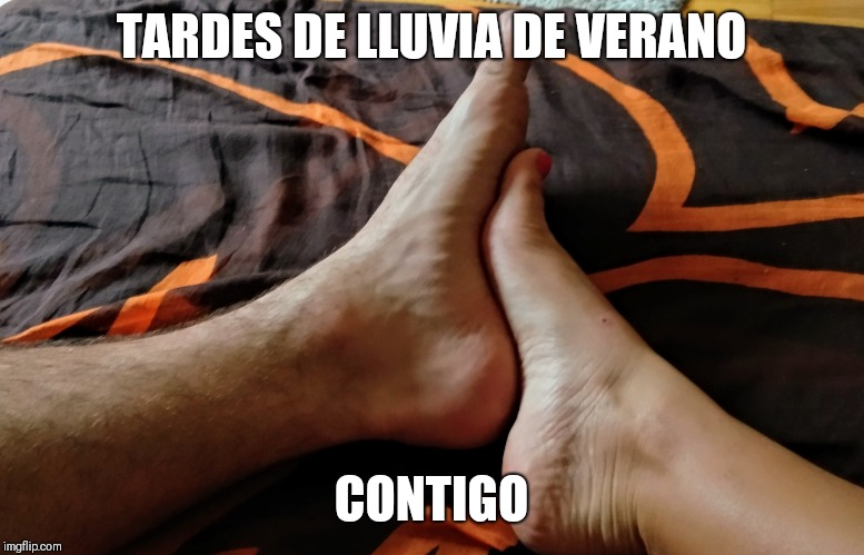 TARDES DE LLUVIA DE VERANO; CONTIGO | made w/ Imgflip meme maker