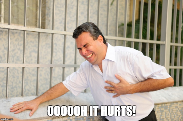 heart attack | OOOOOH IT HURTS! | image tagged in heart attack | made w/ Imgflip meme maker