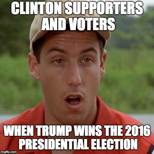 The Day When Democrats Were Shaken Hardcore | image tagged in adam sandler,donald trump,election 2016,politics,memes | made w/ Imgflip meme maker